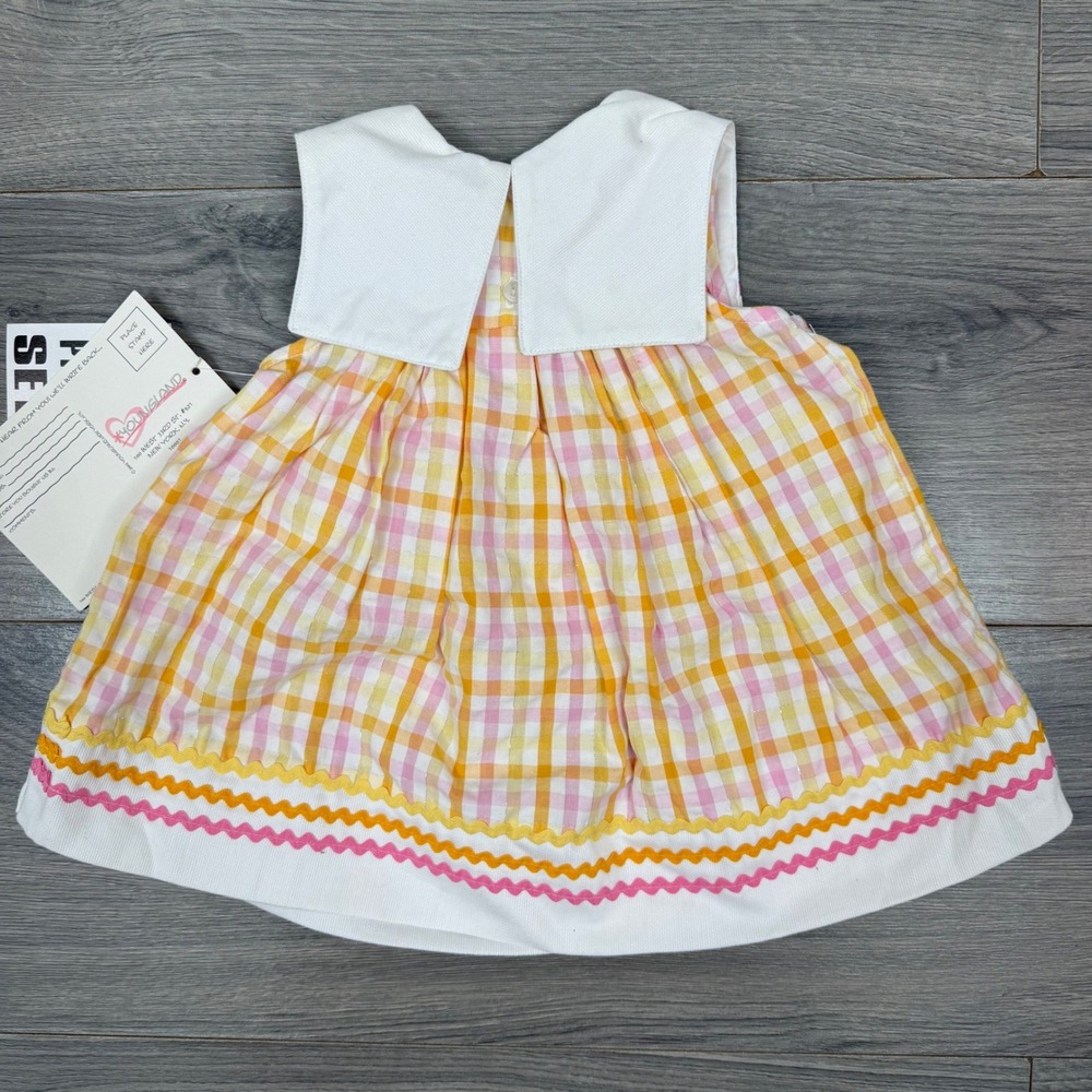 Vintage 2001 Youngland 12M Baby Dress Bloomers Set Pink Gingham Floral NWT - Picture 11 of 13